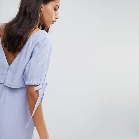 LOST INK tie sleeve playsuit blue NWT $70 - Picture 3 of 5